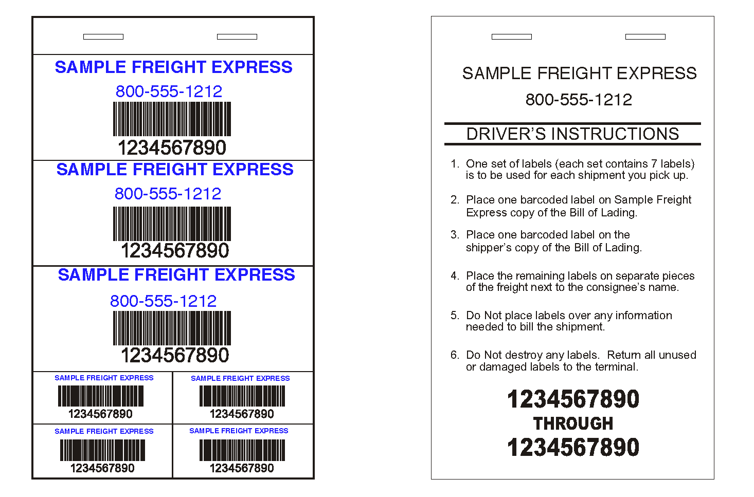 Freight Pro Label Example